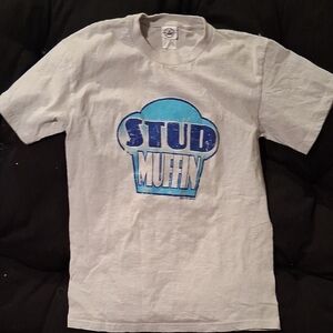 Delta Kids Gray Tee with Blue Stud Muffin Design